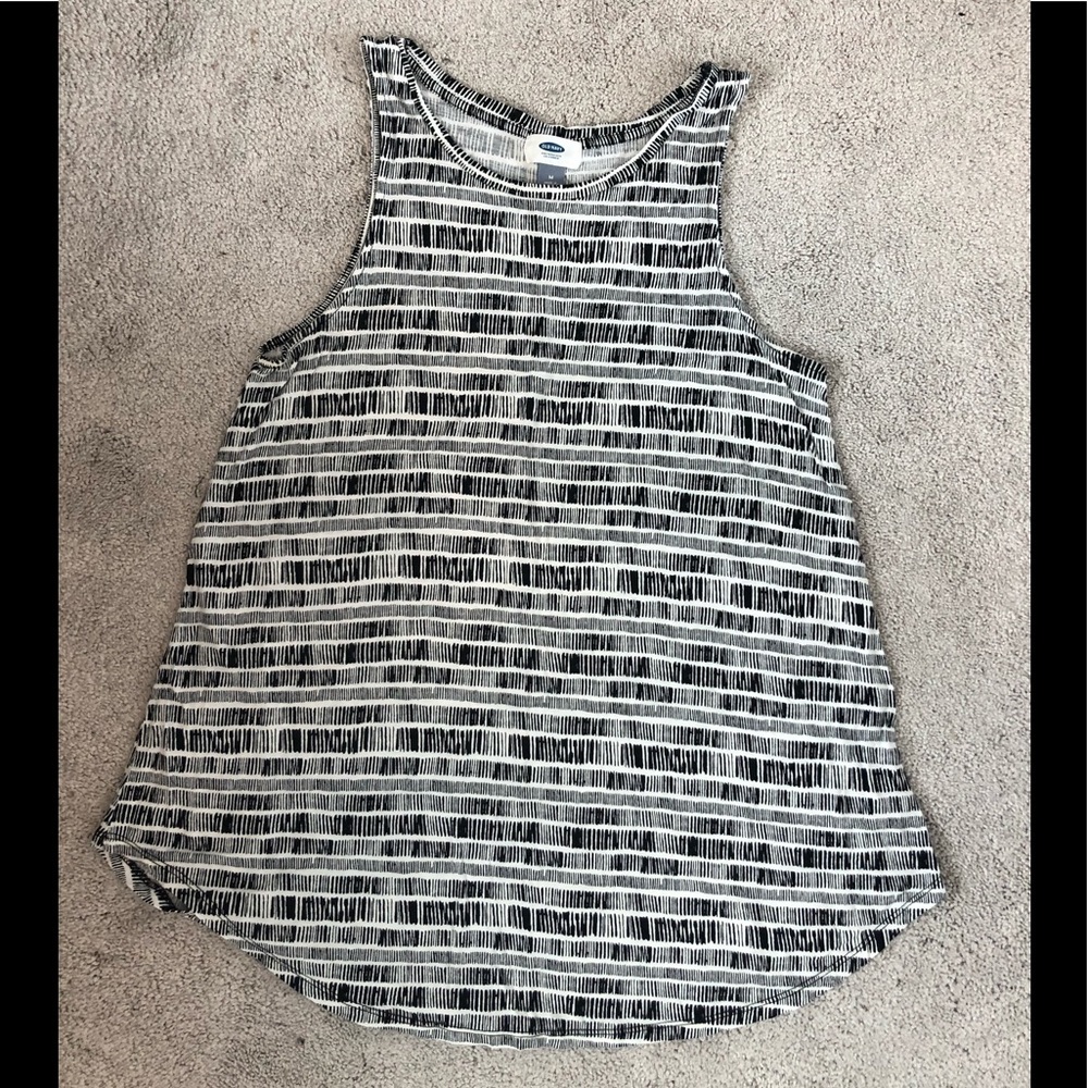 Old Navy black and white tank